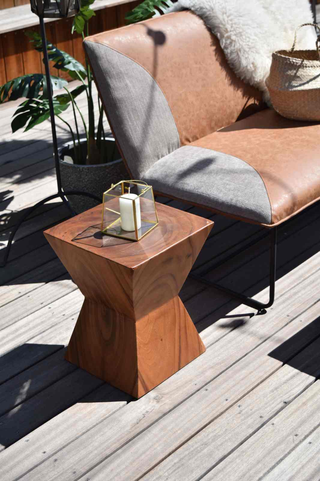 スツール 椅子 チェア ローチェア サイドテーブル 台形面 天然木 古材 